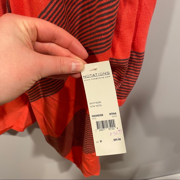 Notations Orange and army green draped cardigan - Picture 4 of 9